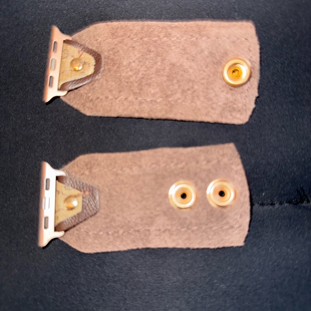 Designer Monogram Brown Apple Watch Band Adapters - Picture 3 of 6